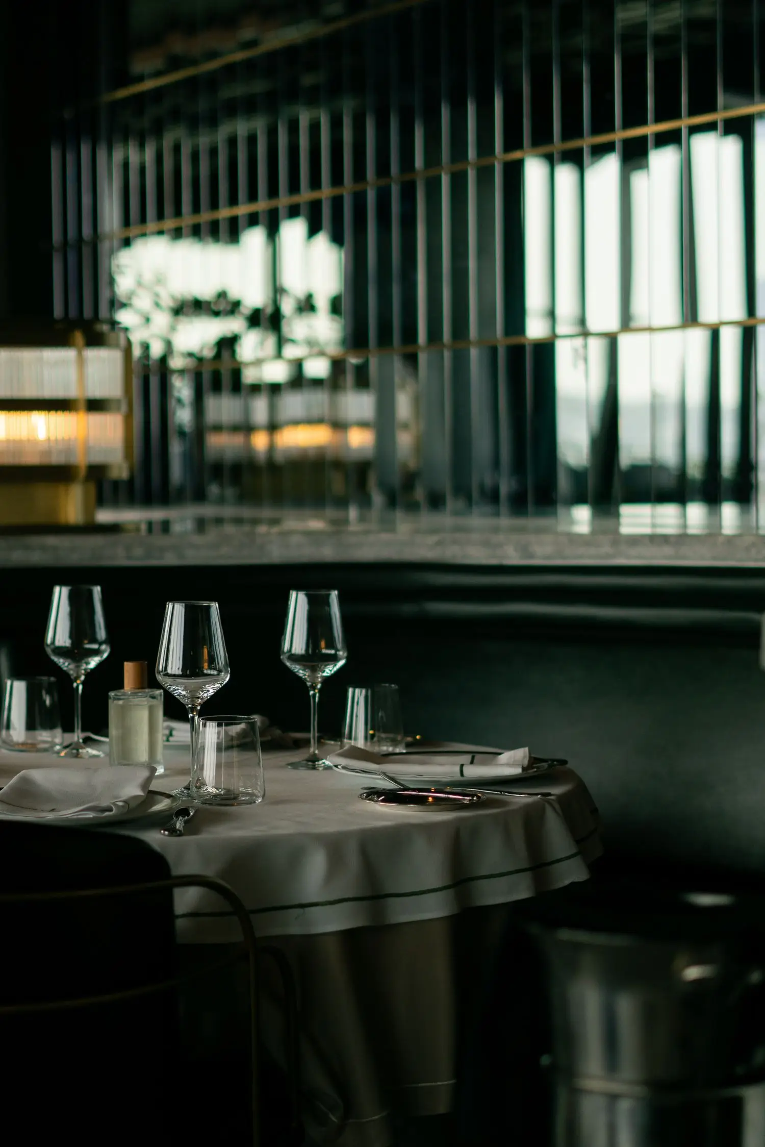 Elegant restaurant dining table